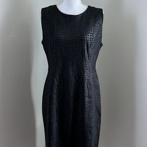 CALVIN KLEIN Black Crocodile Sheath Dress